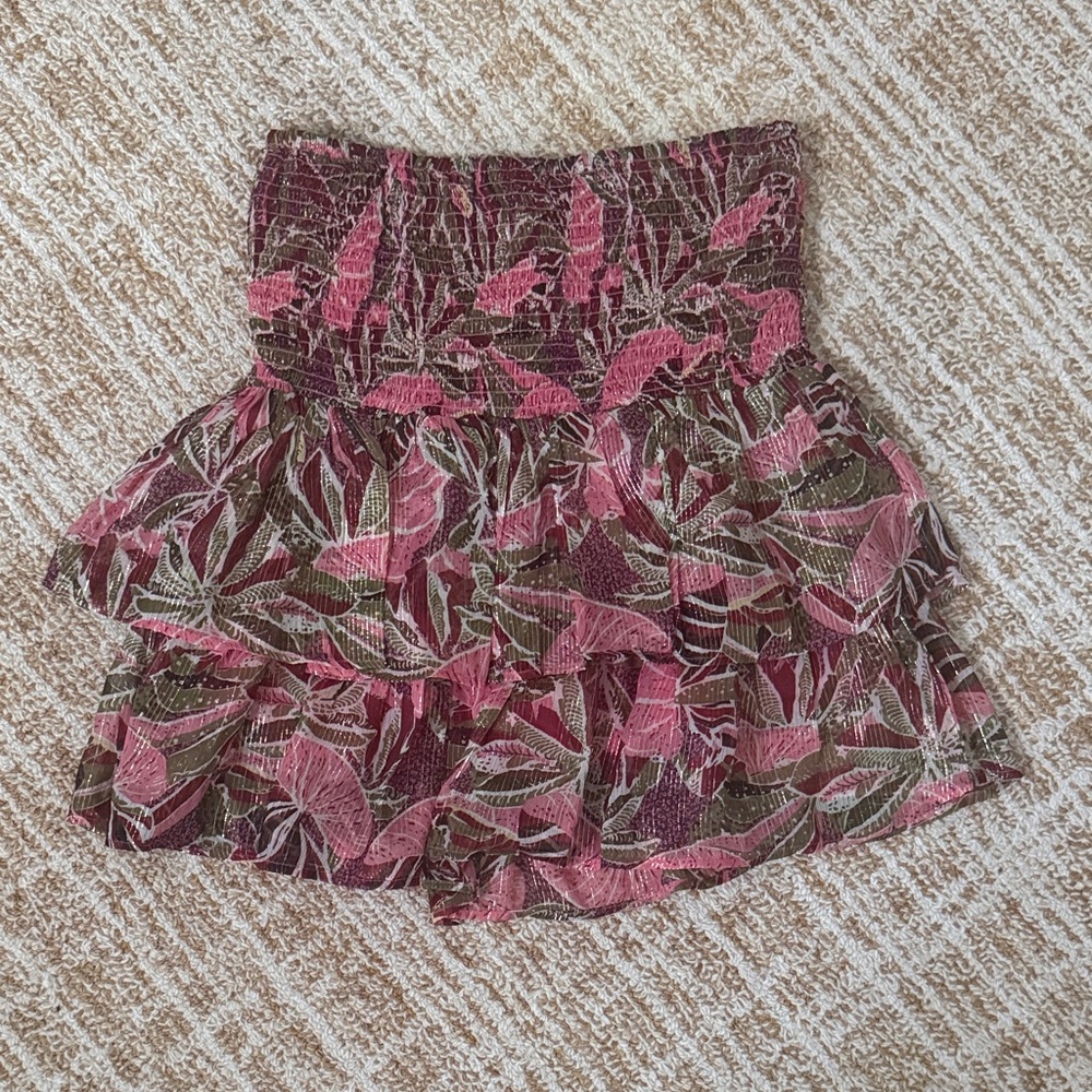 NWT Elan Floral Pink and Brown Women's Skirt